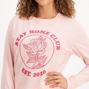 NWT PRICE DROP! 🏡 “Stay Home Club" T-Shirt Long-sleeved